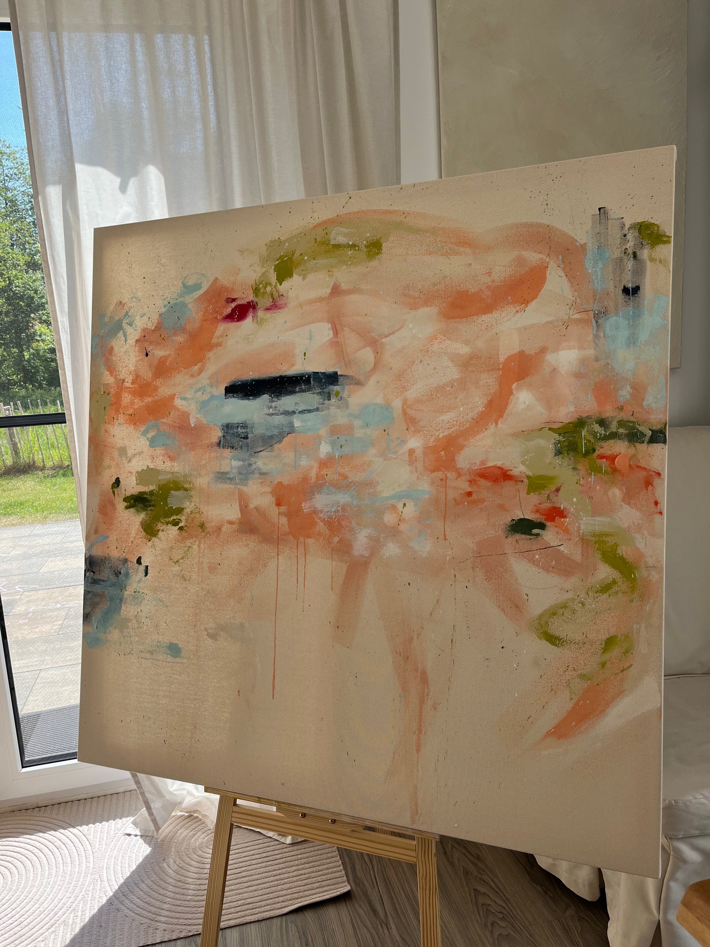 Wenn Wärme auf Tiefe trifft – 123 x 123 cm