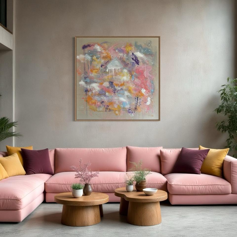 Zuckerwatte-Wolken – 123 x 123 cm