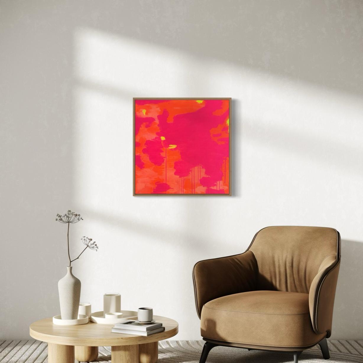 Herz in Flammen - 63 x 63 cm