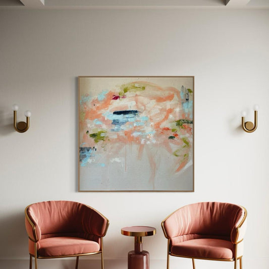 Wenn Wärme auf Tiefe trifft – 123 x 123 cm